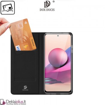 Dux Ducis dirbtinės odos atverčiamas dėklas - juodas (telefonams Xiaomi Redmi Note 10/Note 10S/Poco M5S) Dux Ducis dirbtinės odos atverčiamas dėklas - juodas (telefonams Xiaomi Redmi Note 10/Note 10S/Poco M5S)